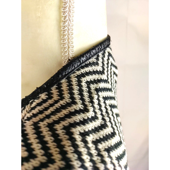 Chico's Women's Cardigan Black White Chevron Size 0 Small Open Flaw - Picture 7 of 9